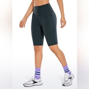 Yoga Shorts with Pockets - Dark Green